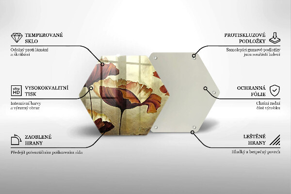 Tocător de bucătărie Flori boho pictate