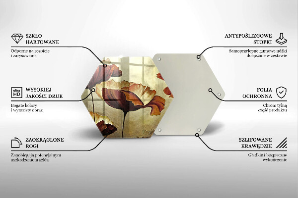 Tocător de bucătărie Flori boho pictate