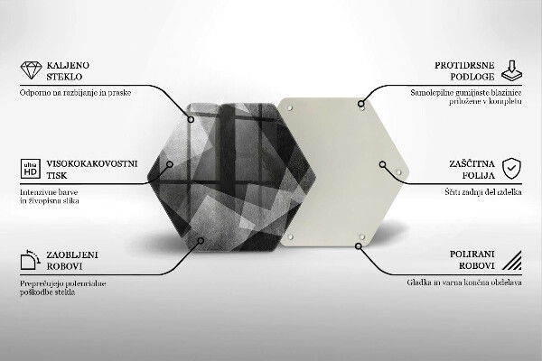 Tocător sticlă Abstracția geometrică