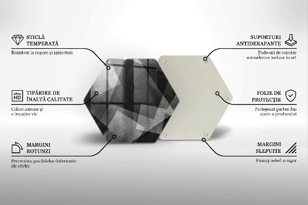 Tocător sticlă Abstracția geometrică