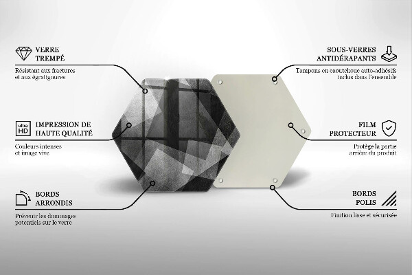 Tocător sticlă Abstracția geometrică