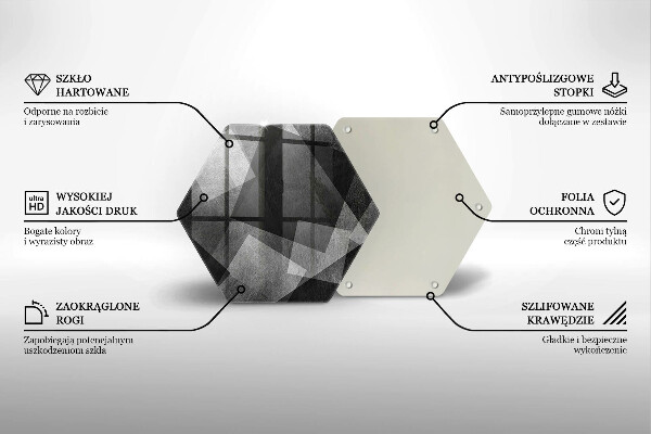 Tocător sticlă Abstracția geometrică