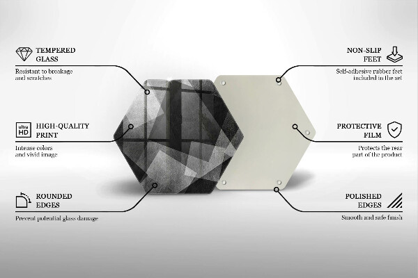 Tocător sticlă Abstracția geometrică