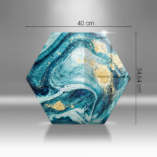 Tocător sticlă Abstracția aurului albastru