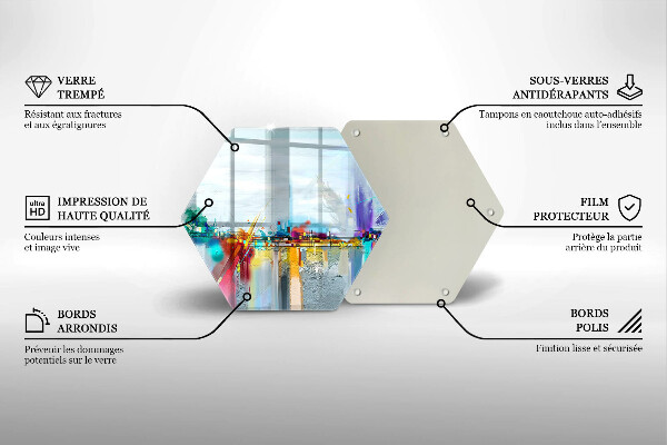 Tocător sticlă Abstracție pictată