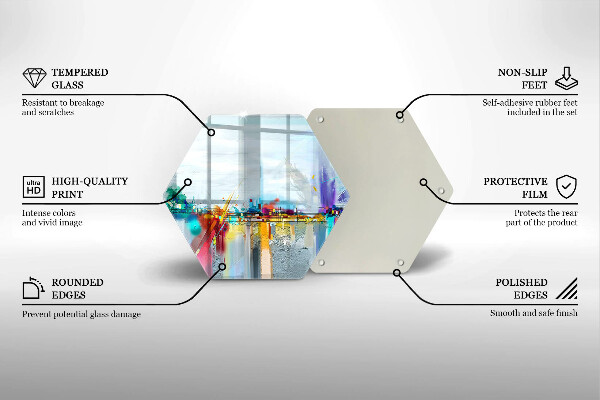 Tocător sticlă Abstracție pictată