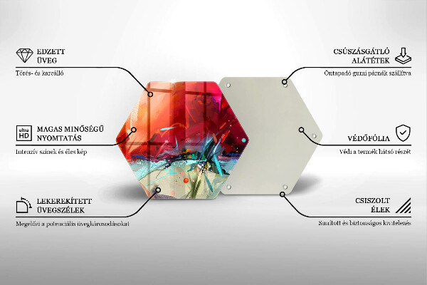 Tocător sticlă Abstracție pictată