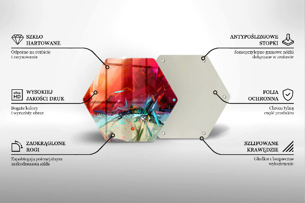 Tocător sticlă Abstracție pictată