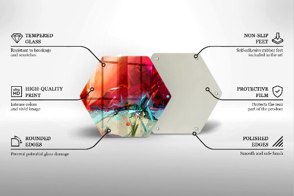 Tocător sticlă Abstracție pictată