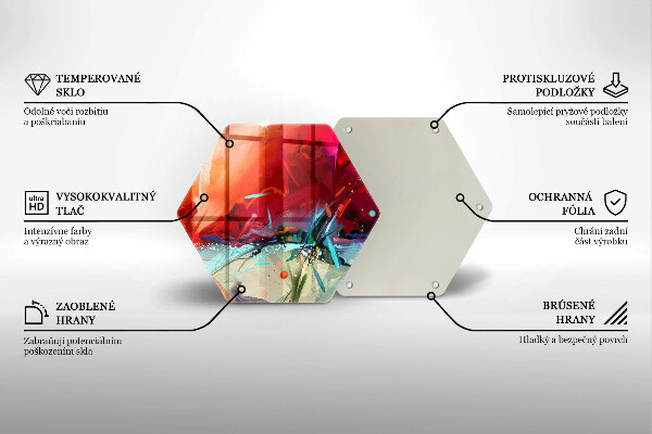 Tocător sticlă Abstracție pictată