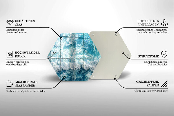 Tocător sticlă Valuri de apă de mare