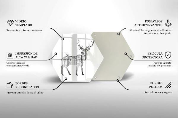 Tocător de bucătărie Ilustrație de căprioare și pădure