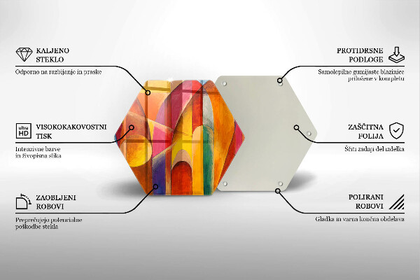 Tocător de bucătărie Abstracție colorată