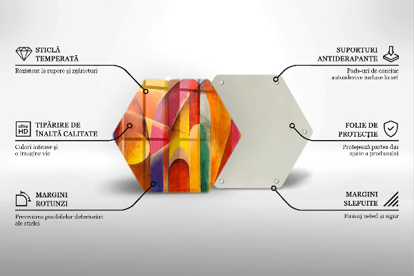 Tocător de bucătărie Abstracție colorată