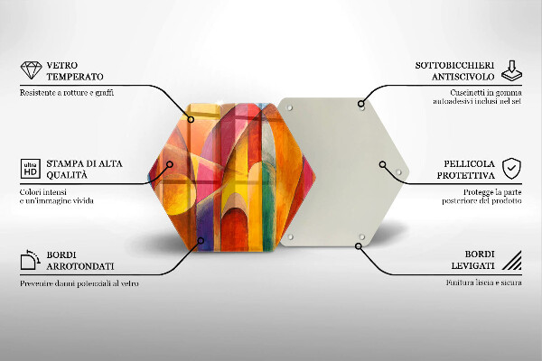 Tocător de bucătărie Abstracție colorată