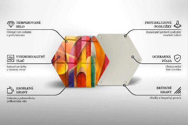 Tocător de bucătărie Abstracție colorată