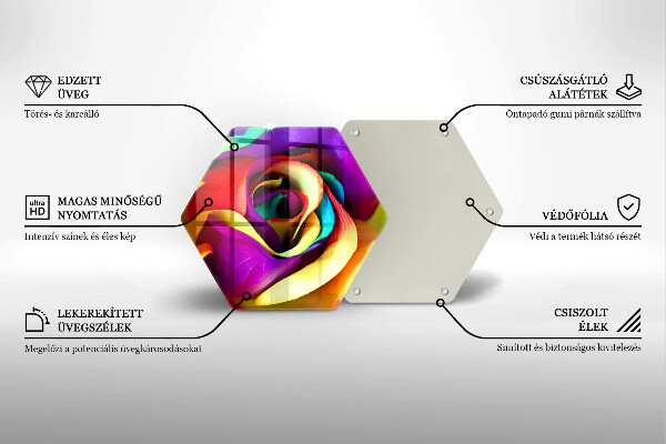 Tocător de bucătărie Petale de trandafiri colorate