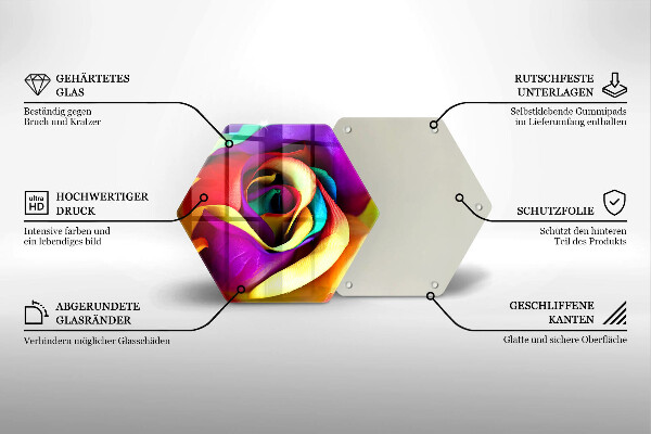 Tocător de bucătărie Petale de trandafiri colorate