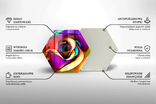 Tocător de bucătărie Petale de trandafiri colorate