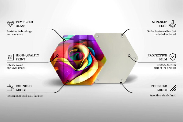 Tocător de bucătărie Petale de trandafiri colorate