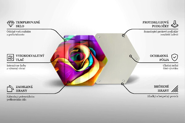 Tocător de bucătărie Petale de trandafiri colorate