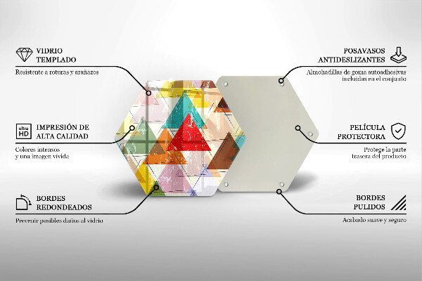 Tocător sticlă Triunghiuri pictate