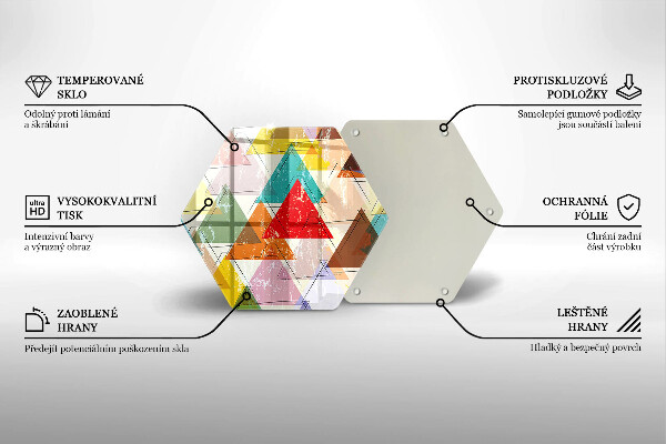 Tocător sticlă Triunghiuri pictate