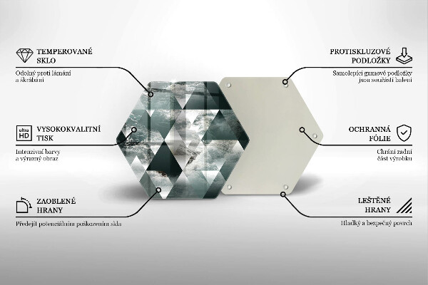 Tocător sticlă Triunghiuri și apă