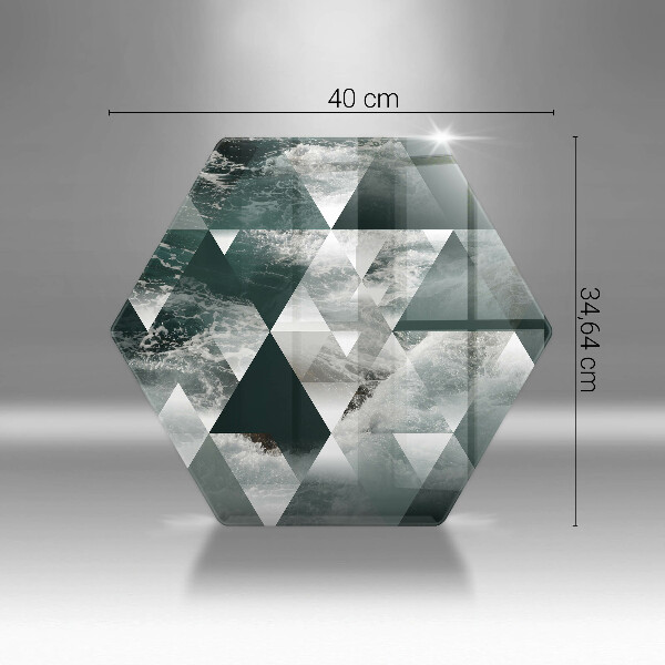 Tocător sticlă Triunghiuri și apă