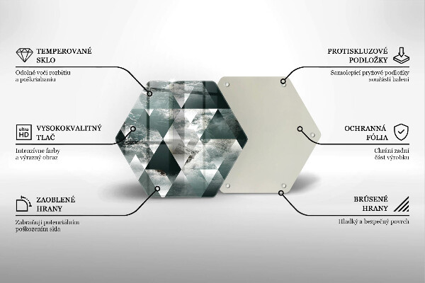 Tocător sticlă Triunghiuri și apă