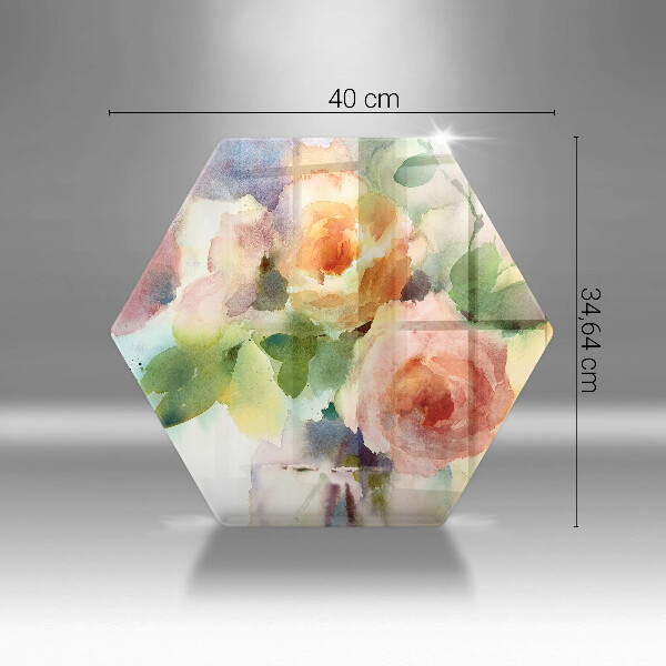 Tocător sticlă Flori pictate