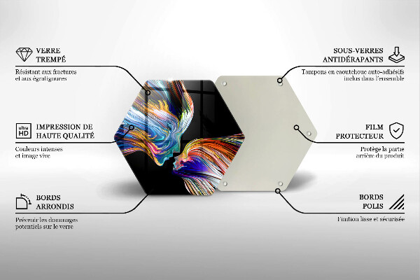 Tocător sticlă Sărut abstractie