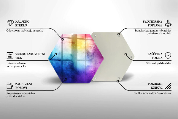Tocător sticlă Stropi de acuarelă curcubeu