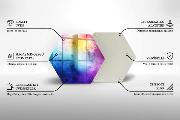 Tocător sticlă Stropi de acuarelă curcubeu