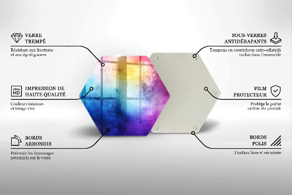 Tocător sticlă Stropi de acuarelă curcubeu