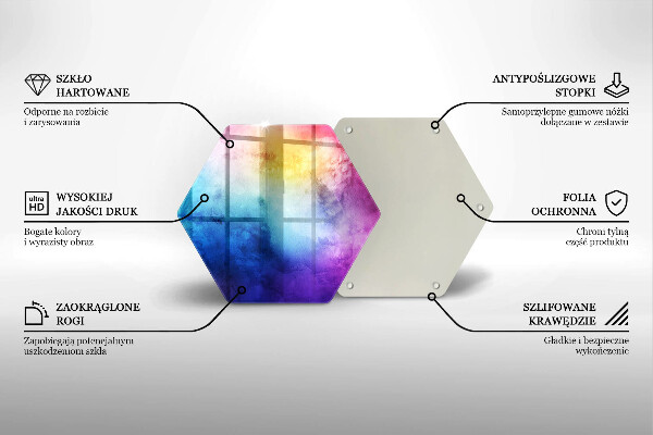 Tocător sticlă Stropi de acuarelă curcubeu