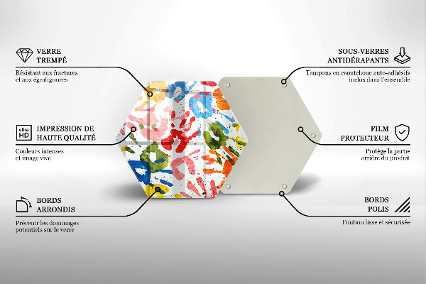 Tocător sticlă Urme de mâini ale copiilor