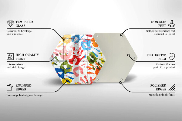 Tocător sticlă Urme de mâini ale copiilor