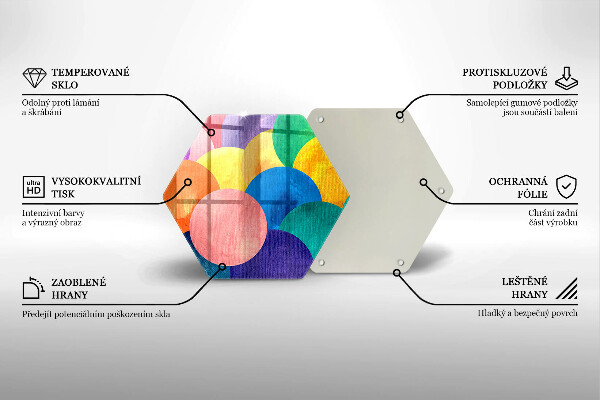 Tocător sticlă Cercuri colorate