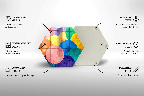 Tocător sticlă Cercuri colorate