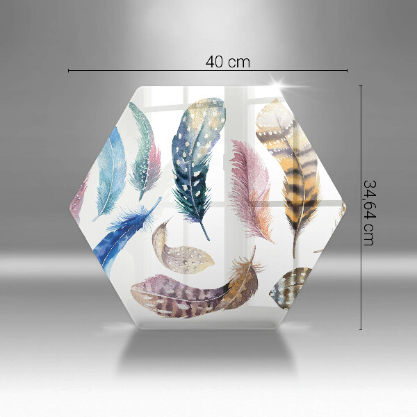 Tocător sticlă Pene de păsări colorate