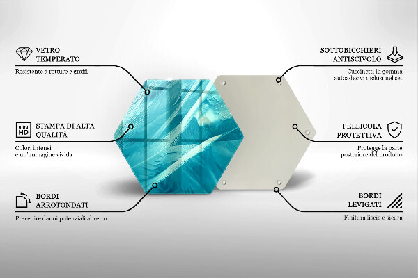 Tocător sticlă Pene delicate