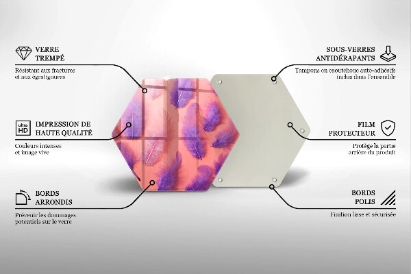 Tocător sticlă Pene pufoase