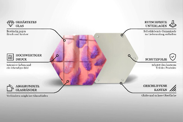 Tocător sticlă Pene pufoase