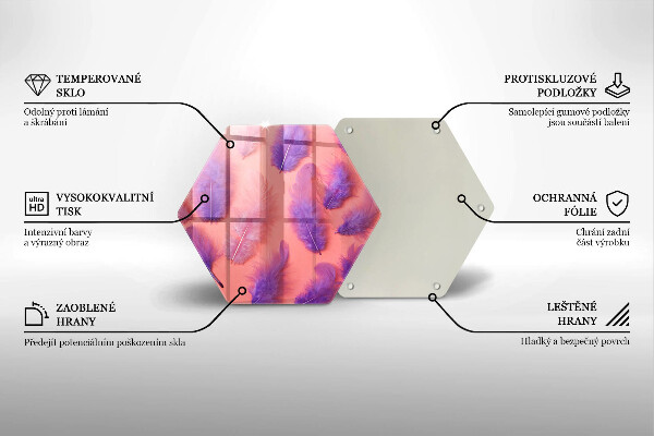 Tocător sticlă Pene pufoase