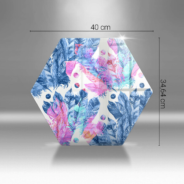 Tocător sticlă Ilustrație boho cu pene