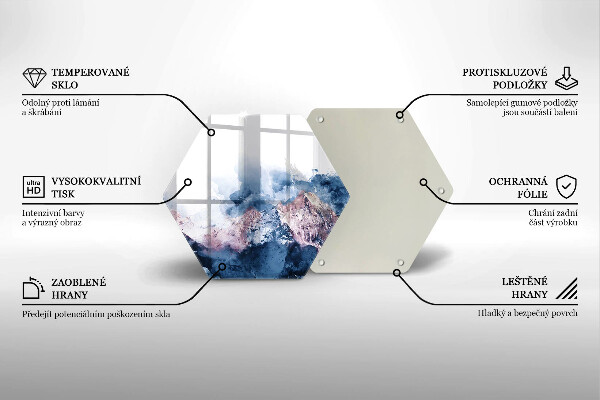 Tocător sticlă Munți pictați în abstract