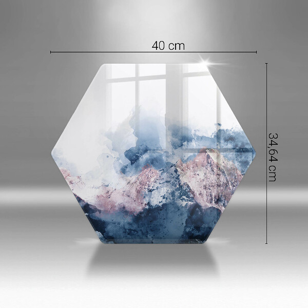 Tocător sticlă Munți pictați în abstract