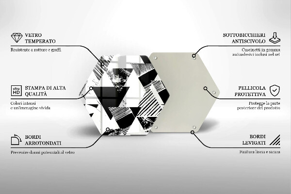 Tocător sticlă Triunghiuri geometrice