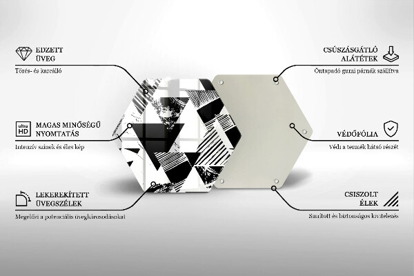 Tocător sticlă Triunghiuri geometrice